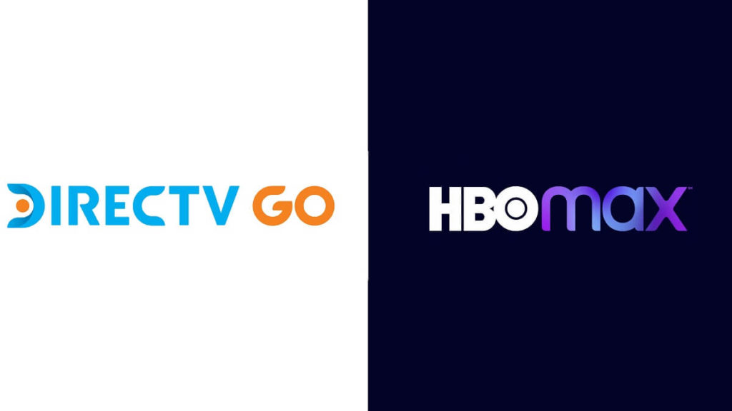 Logo da HBO Max e DirecTV Go lado a lado.