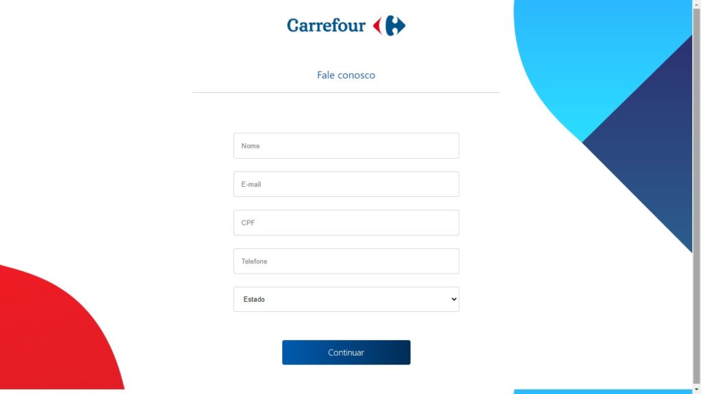 Aba de atendimento do chat online Carrefour
