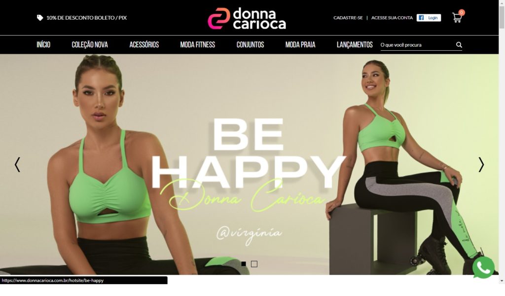 Pagina inicial site Donna Carioca