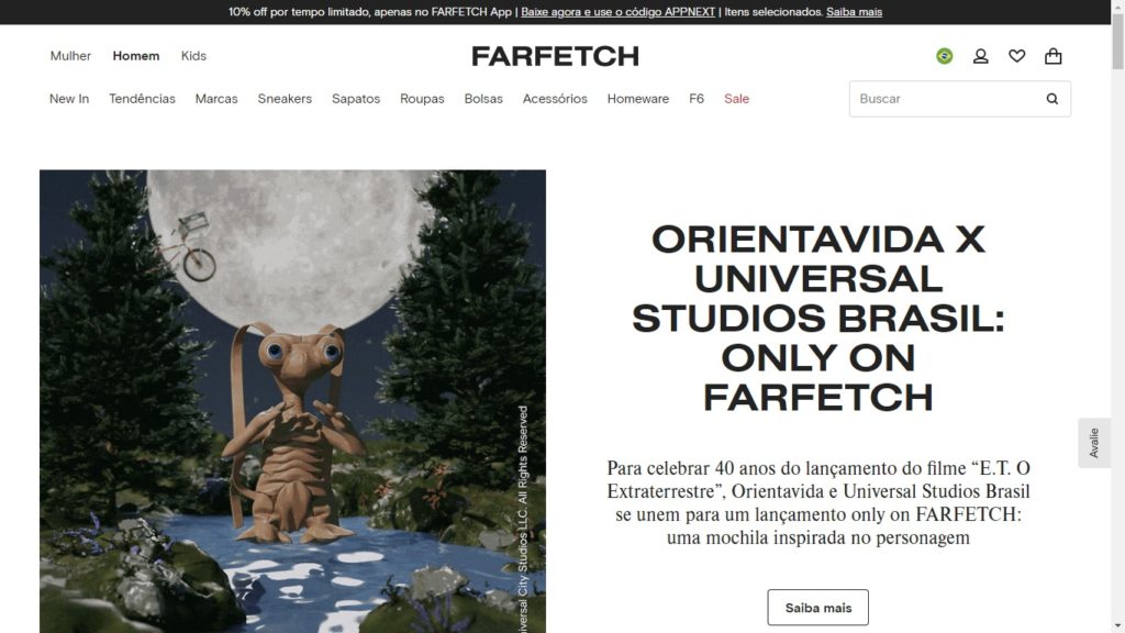 Pagina inicial FarFetch