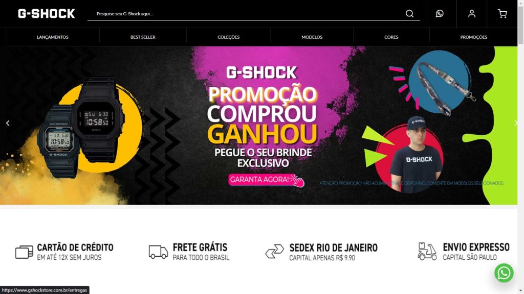 Página inicial G Shock Store