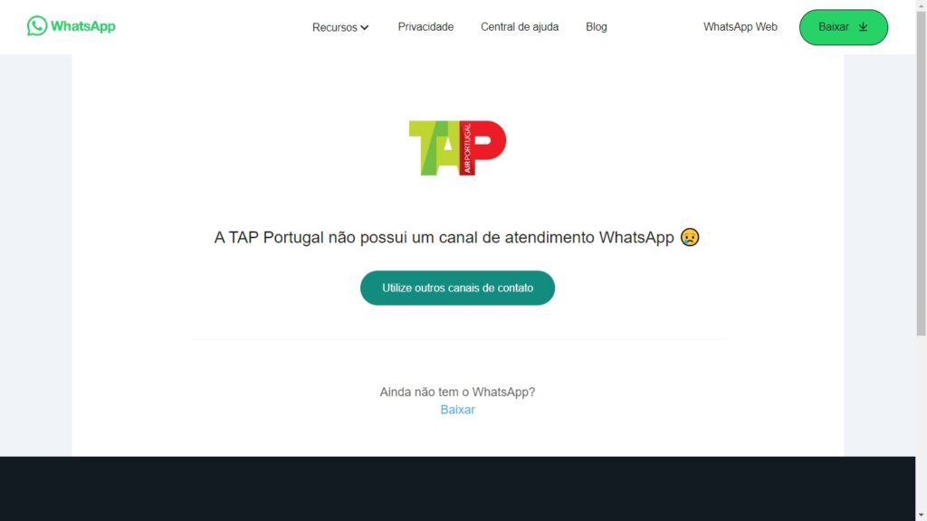 WhatsApp TAP Portugal