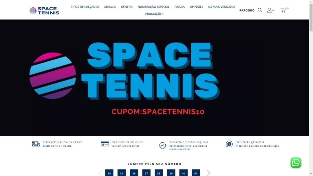 Página inicial Space Tennis