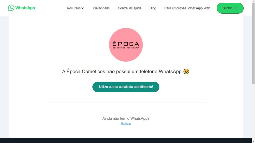 WhatsApp Época Cosméticos