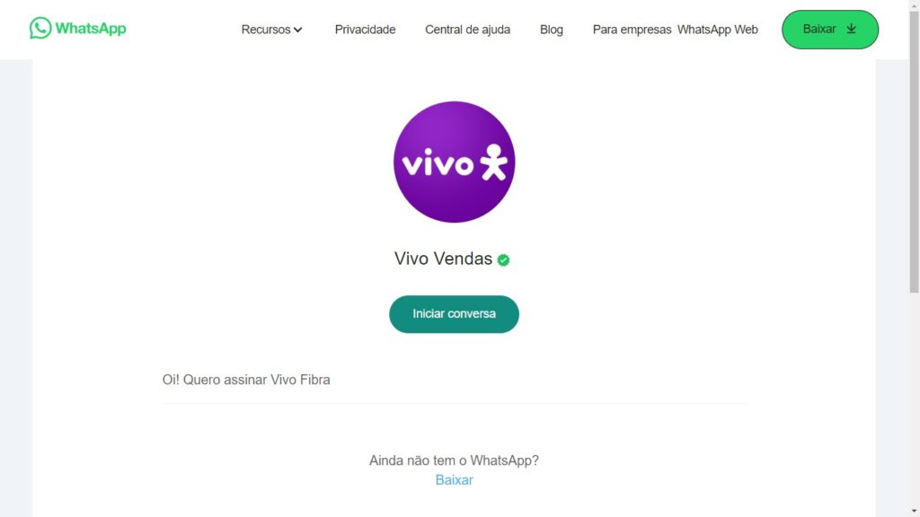 WhatsApp Vivo Fibra