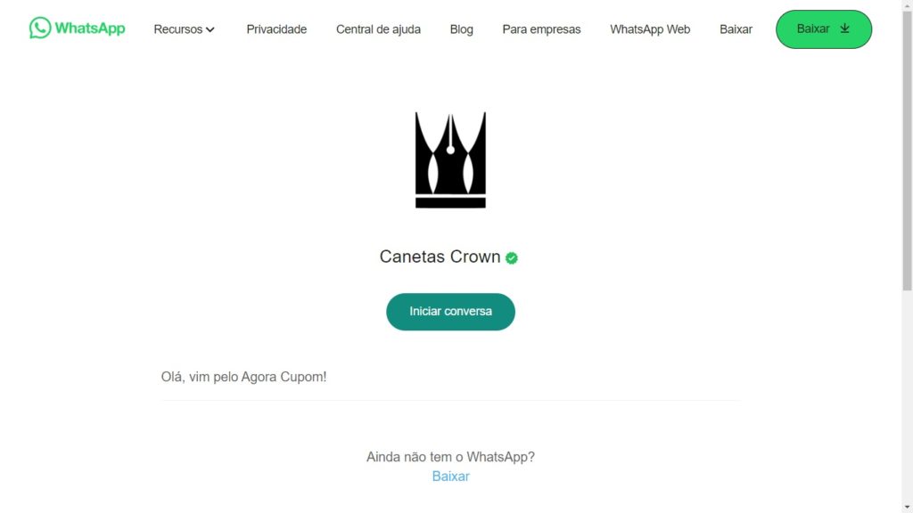 WhatsApp Canetas Crown