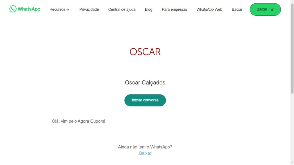 WhatsApp Oscar Calçados