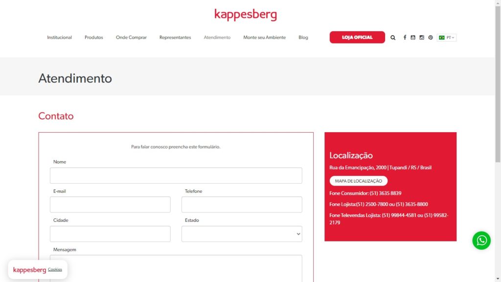 Formulário de atendimento Kappesberg