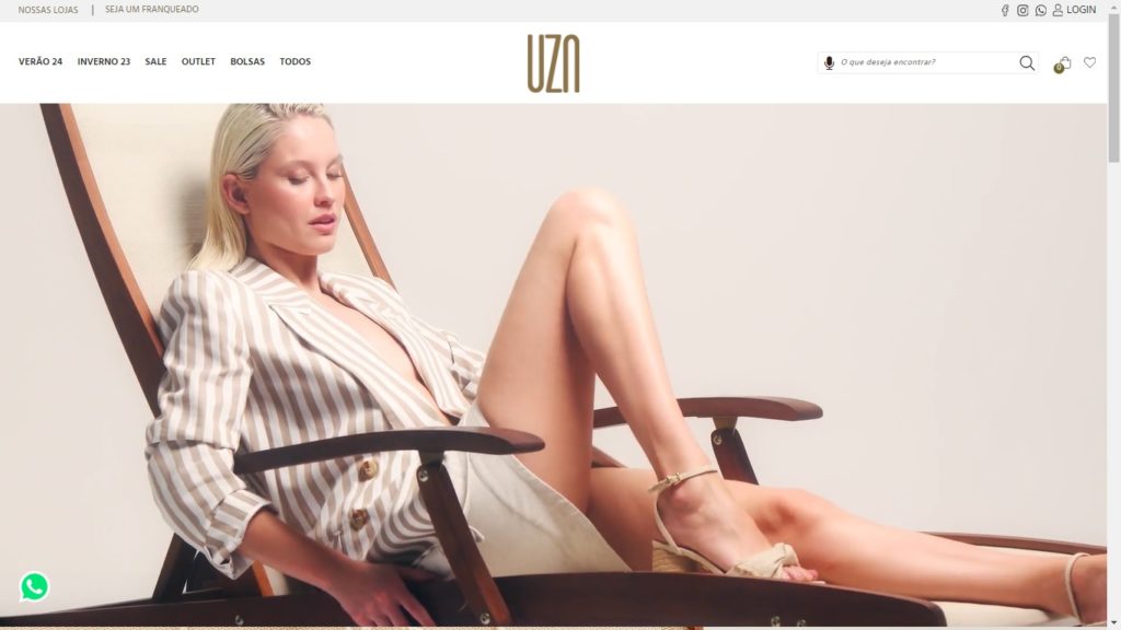Página inicial UZA Shoes