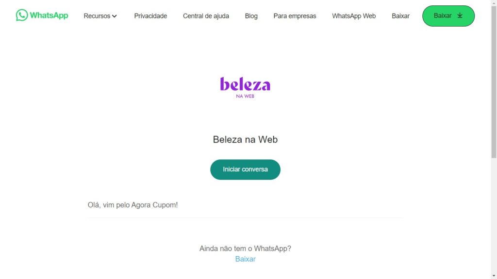WhatsApp Beleza na Web PRO