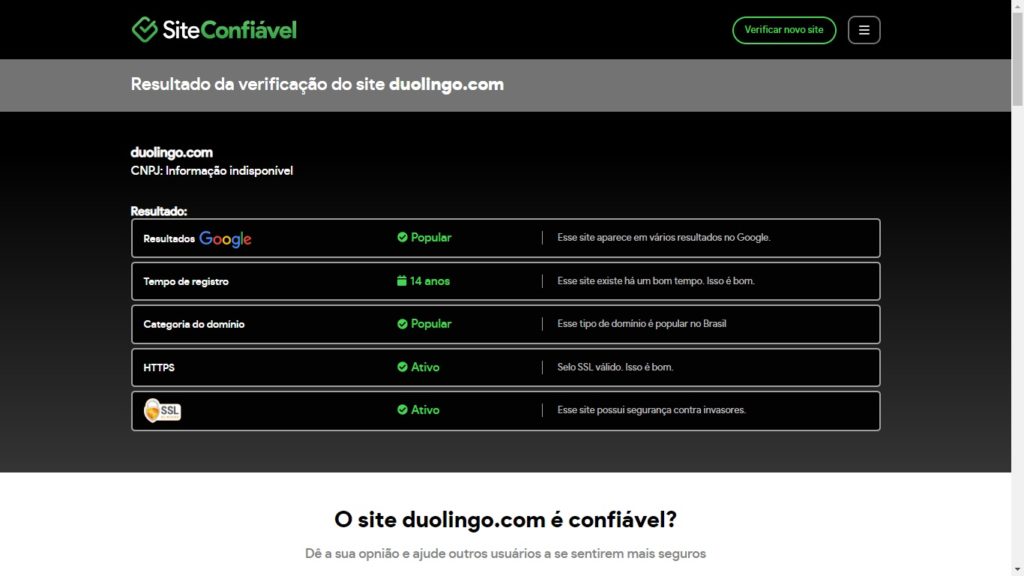 Site Confiável Duolingo