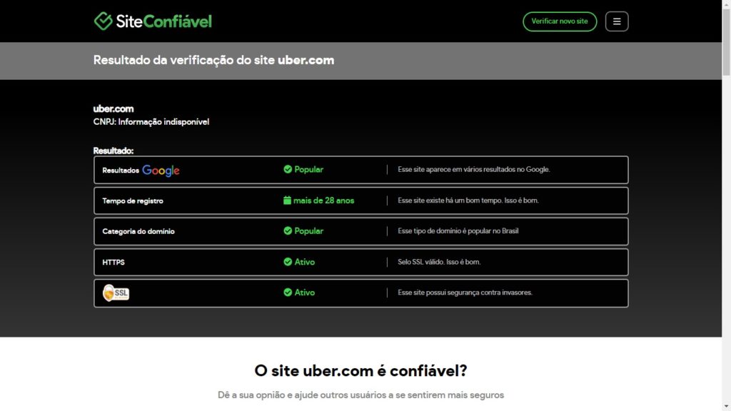 Site Confiável Uber